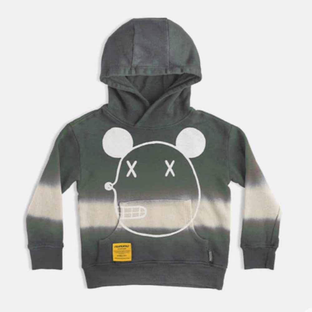 NUNUNU Mousy Dip Dye Hoodie - Blue and Gray